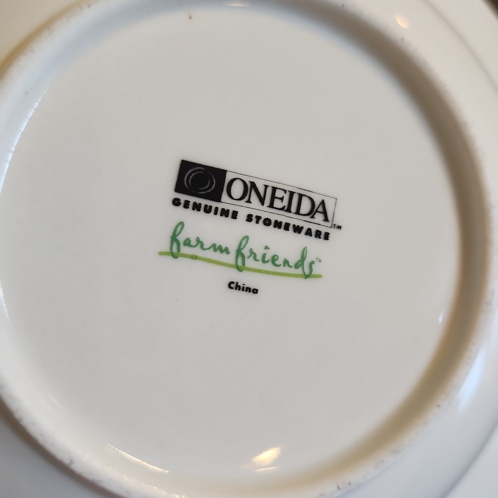 Vintage Oneida Farm Friends Cow Ceramic Stoneware Soup Bowls Farmhouse Kitchen - Picture 5 of 16